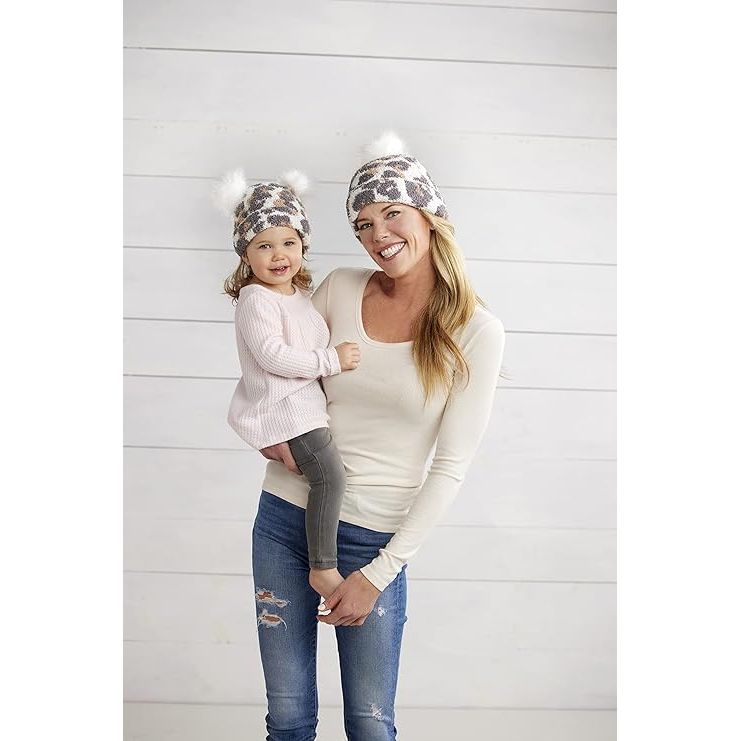 Mommy and discount Me tan leopard beanie set