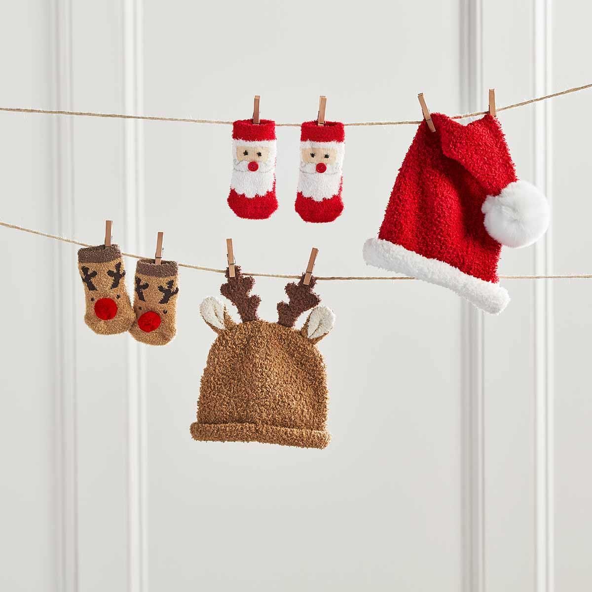 Santa Hat and Sock Set - Jayla's Bowtique