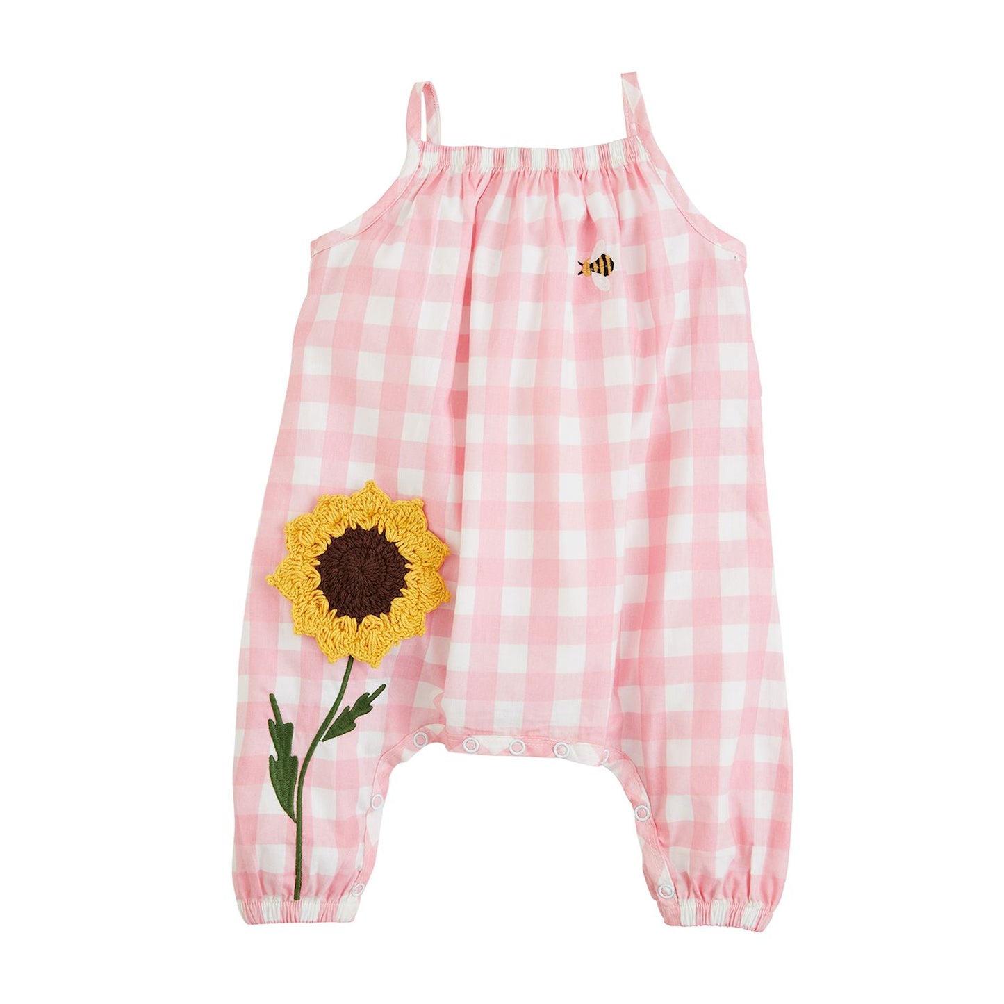 Pink Plaid Baby Romper