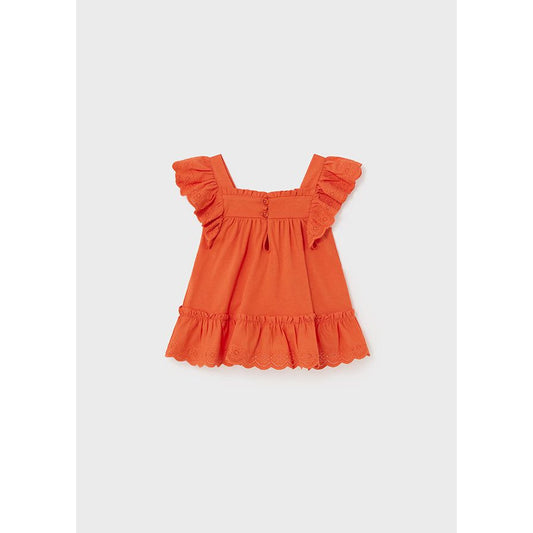 Ruffled Tangerine Babydoll Top