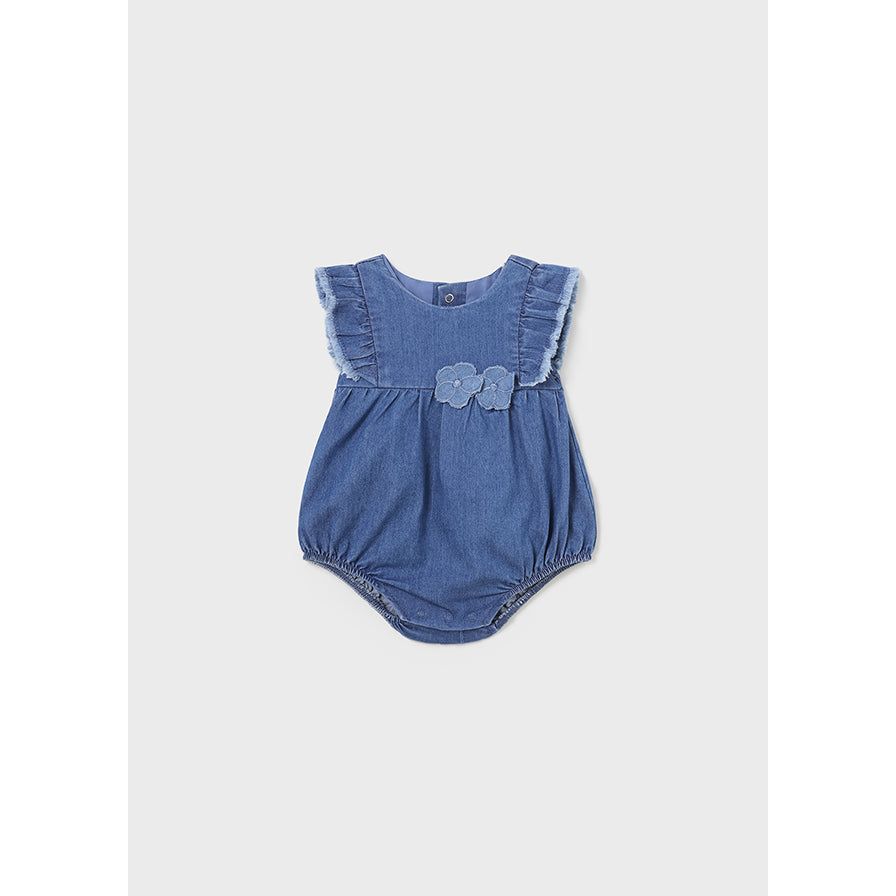 Newborn Denim Ruffled romper