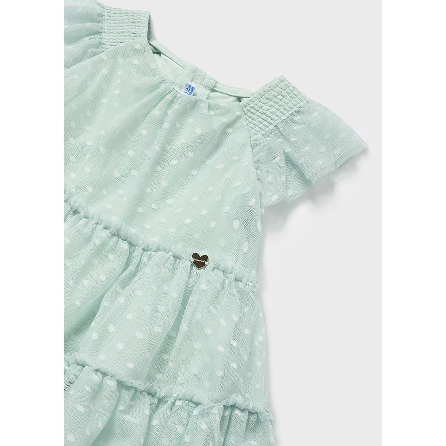 Tulle Plumeti Mint Dress with Headband