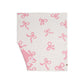 Trendy Pink Bow Throw Blanket