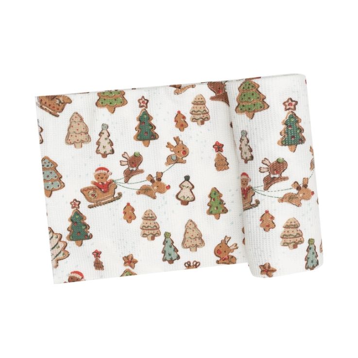 Gingerbread Sleigh Ride Waffle Swaddle Blanket