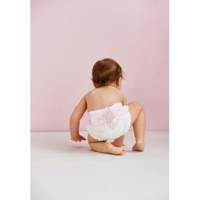 Pink & White Bow Diaper Covers