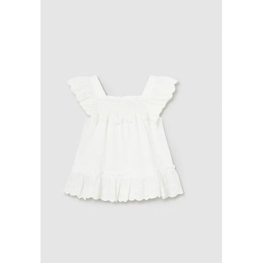 Ruffled White Babydoll Top