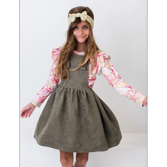 Olive Pinafore Dress