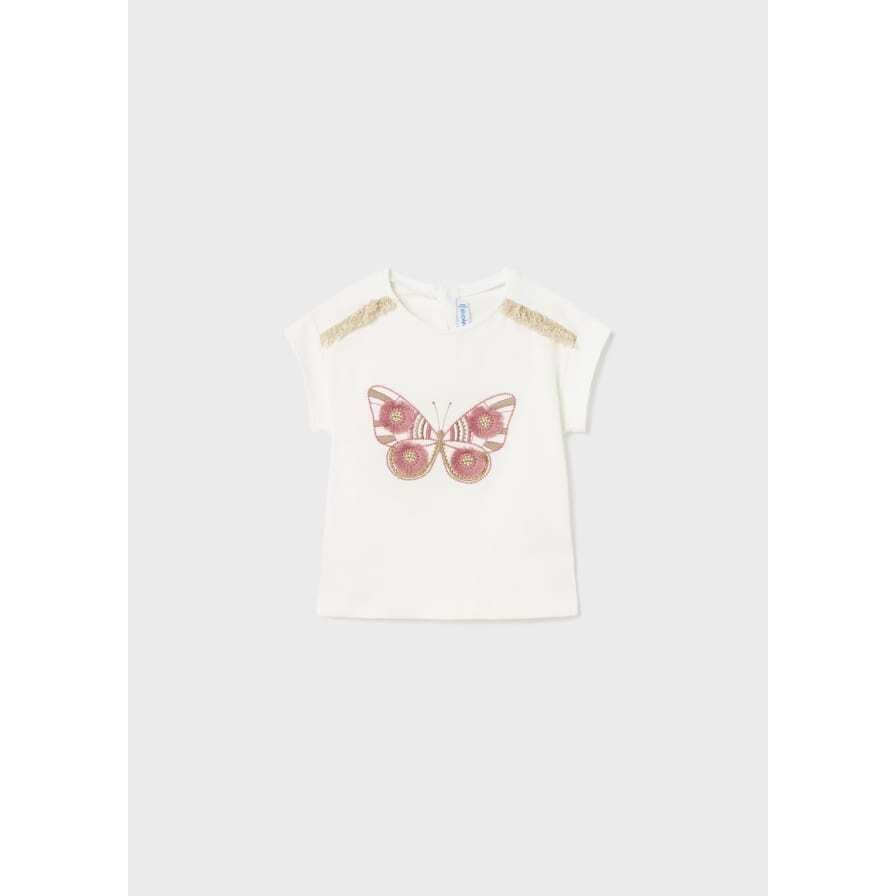 Embroidered Motif Butterfly T Shirt