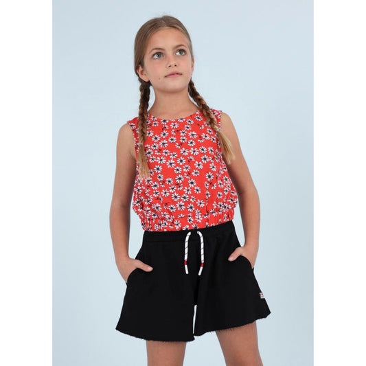 Girls Black Fleece Shorts