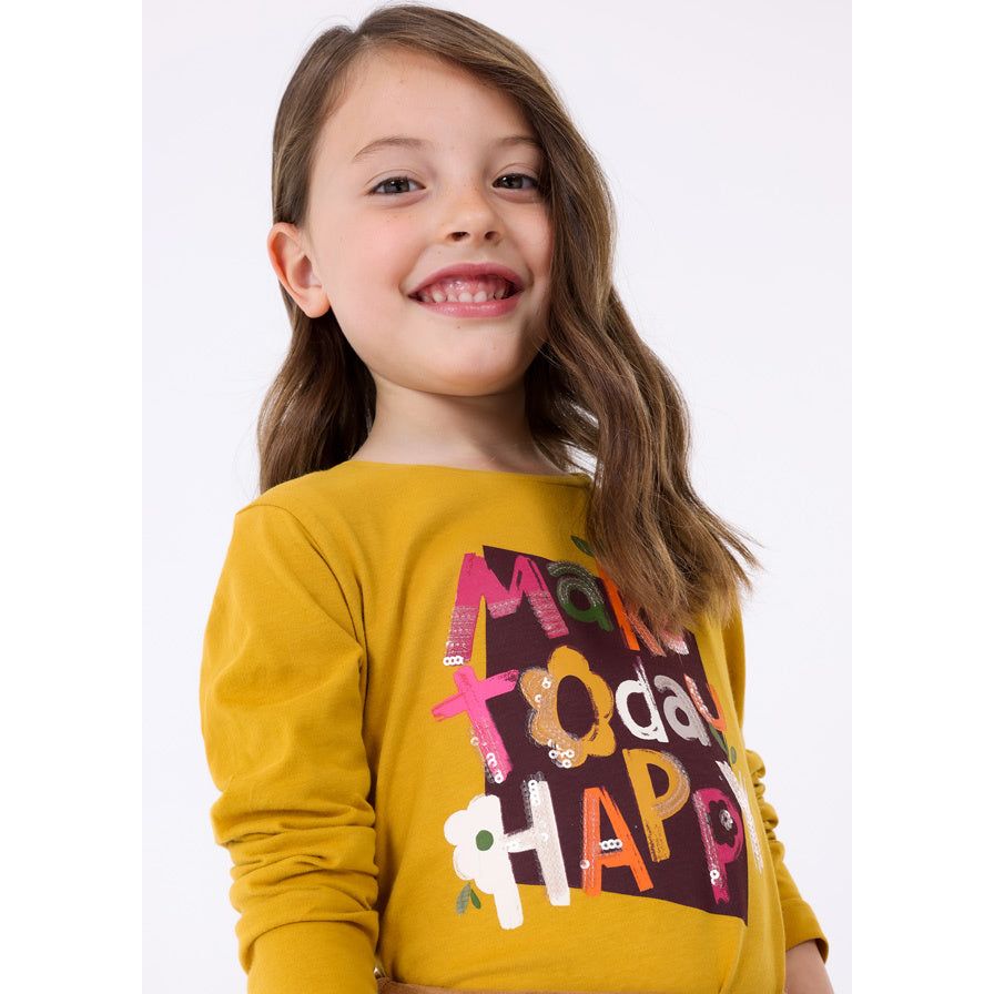 Make Today Happy Mustard L/S T-Shirt